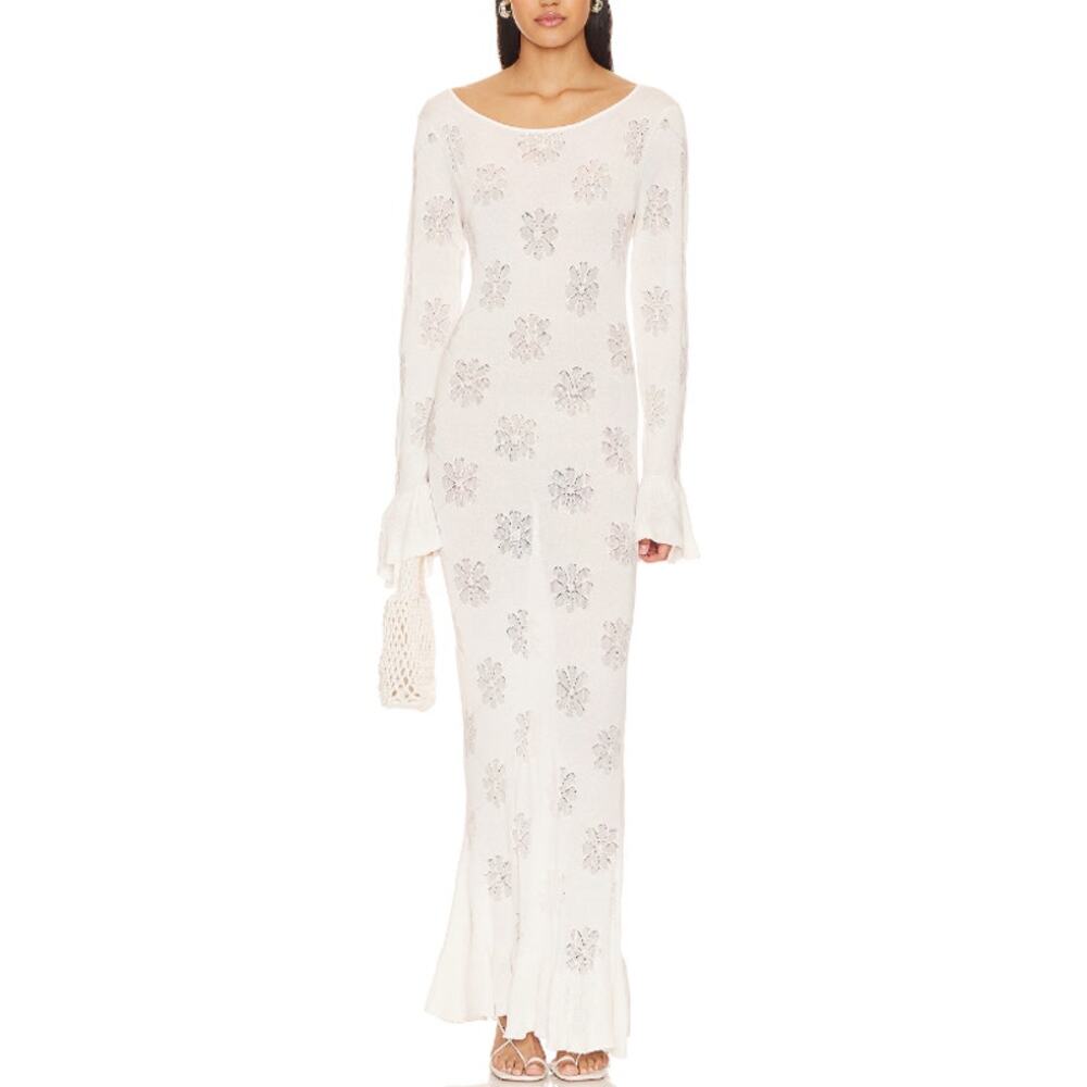 Asta Resort 'Rafaella' White Semi Sheer Dress Size L
